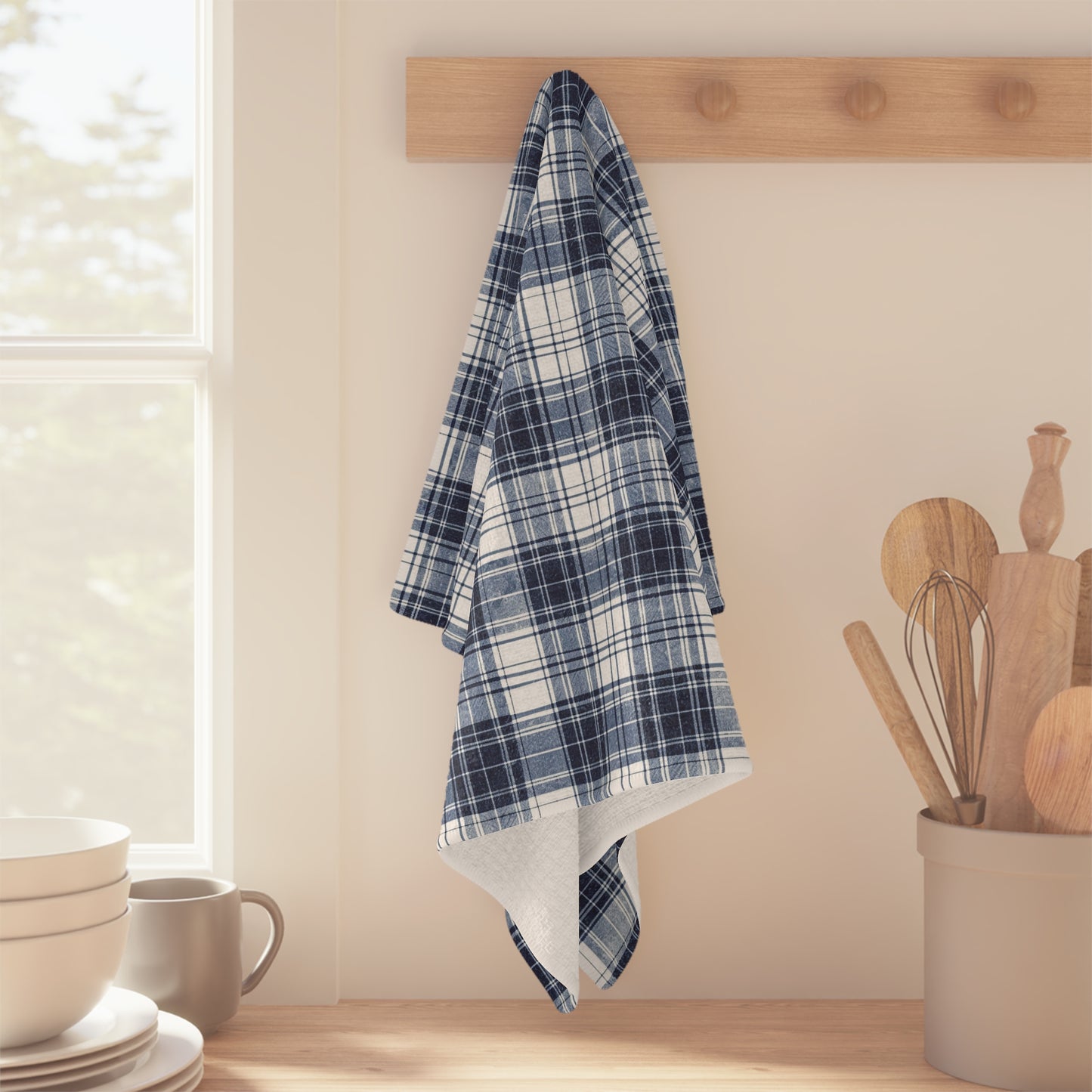 Copy 2 of Microfiber Tea Towel: Denim Plaid