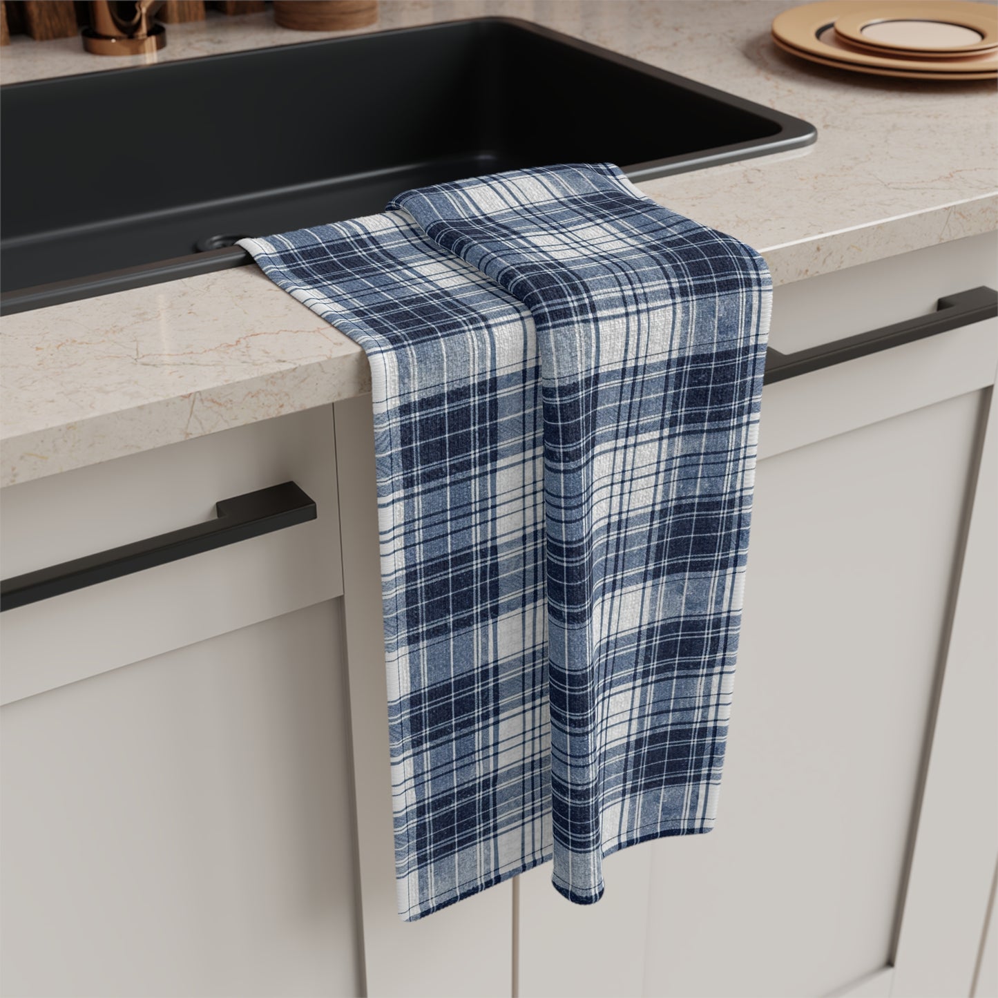 Copy 2 of Microfiber Tea Towel: Denim Plaid